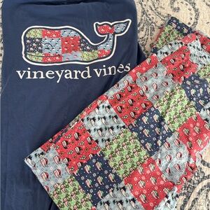 Vineyard Vines Festive Whale Long Sleeve T and Pajama Pants